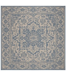 Safavieh Linden  Cream / Blue LND139 6 ft. 7 in. X 6 ft. 7 in. Square Rug