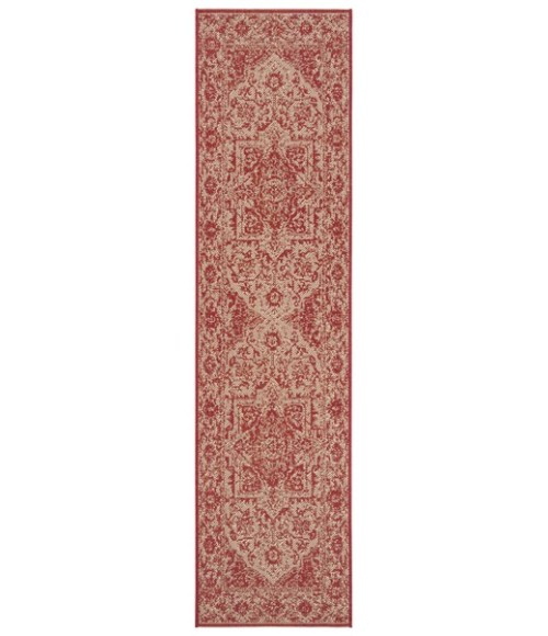 Safavieh Linden  Red / Creme LND139 2 ft. 2 in. X 12 ft. Runner Rug