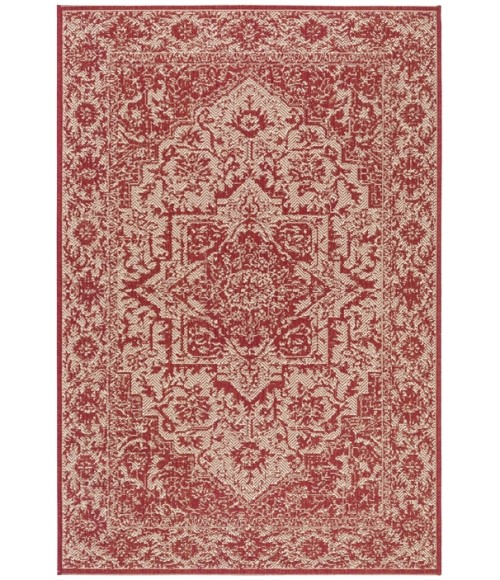 Safavieh Linden  Red / Creme LND139 6 ft. 7 in. X 9 ft. 2 in. Rectangle Rug