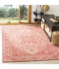 Safavieh Linden  Red / Creme LND139 6 ft. 7 in. X 6 ft. 7 in. Square Rug