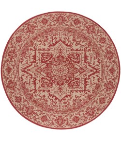 Safavieh Linden  Red / Creme LND139 4 ft. X 4 ft. Round Rug