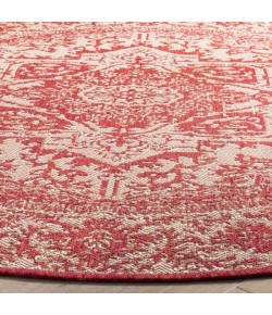 Safavieh Linden  Red / Creme LND139 4 ft. X 4 ft. Round Rug