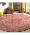 Safavieh Linden  Red / Creme LND139 4 ft. X 4 ft. Round Rug