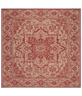 Safavieh Linden  Red / Creme LND139 6 ft. 7 in. X 6 ft. 7 in. Square Rug