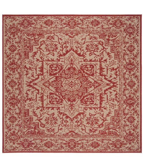 Safavieh Linden  Red / Creme LND139 6 ft. 7 in. X 6 ft. 7 in. Square Rug