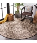 Safavieh Linden  Creme / Brown LND139 8 ft. X 8 ft. Round Rug