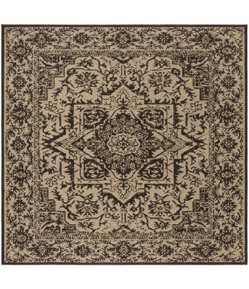 Safavieh Linden  Creme / Brown LND139 8 ft. X 8 ft. Square Rug