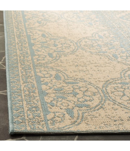 Safavieh Linden  Aqua / Cream LND174 6 ft. 7 in. X 6 ft. 7 in. Square Rug