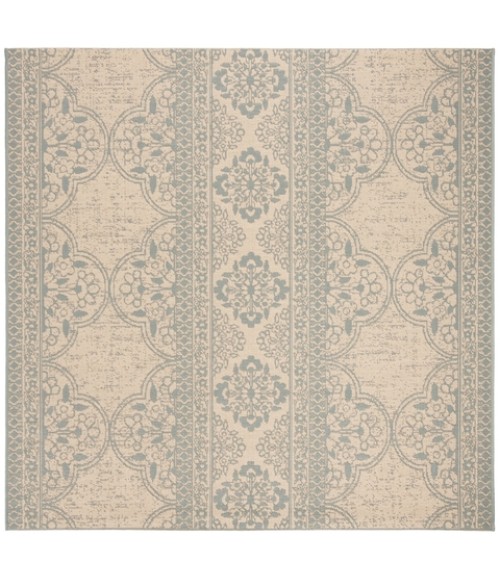 Safavieh Linden  Aqua / Cream LND174 6 ft. 7 in. X 6 ft. 7 in. Square Rug