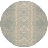 Safavieh Linden  Cream / Aqua LND174 6 ft. 7 in. X 6 ft. 7 in. Round Rug