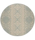 Safavieh Linden  Cream / Aqua LND174 6 ft. 7 in. X 6 ft. 7 in. Round Rug