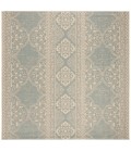 Safavieh Linden  Cream / Aqua LND174 6 ft. 7 in. X 6 ft. 7 in. Square Rug