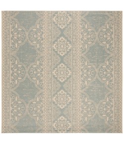 Safavieh Linden  Cream / Aqua LND174 6 ft. 7 in. X 6 ft. 7 in. Square Rug