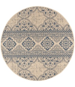Safavieh Linden  Blue / Creme LND174 6 ft. 7 in. X 6 ft. 7 in. Round Rug