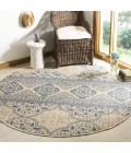 Safavieh Linden  Blue / Creme LND174 6 ft. 7 in. X 6 ft. 7 in. Round Rug