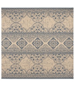 Safavieh Linden  Blue / Creme LND174 6 ft. 7 in. X 6 ft. 7 in. Square Rug