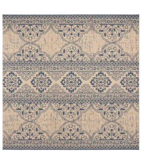 Safavieh Linden  Blue / Creme LND174 6 ft. 7 in. X 6 ft. 7 in. Square Rug