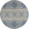 Safavieh Linden  Cream / Blue LND174 6 ft. 7 in. X 6 ft. 7 in. Round Rug