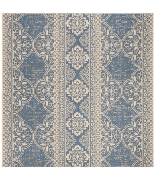 Safavieh Linden  Cream / Blue LND174 6 ft. 7 in. X 6 ft. 7 in. Square Rug