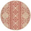 Safavieh Linden  Red / Creme LND174 6 ft. 7 in. X 6 ft. 7 in. Round Rug
