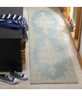 Safavieh Linden  Cream / Aqua LND180 2 ft. 2 in. X 8 ft. Runner Rug