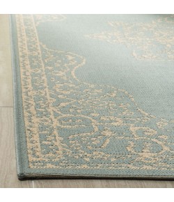 Safavieh Linden  Cream / Aqua LND180 2 ft. 2 in. X 8 ft. Runner Rug