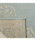 Safavieh Linden  Cream / Aqua LND180 2 ft. 2 in. X 8 ft. Runner Rug