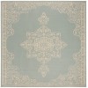 Safavieh Linden  Cream / Aqua LND180 6 ft. 7 in. X 6 ft. 7 in. Square Rug