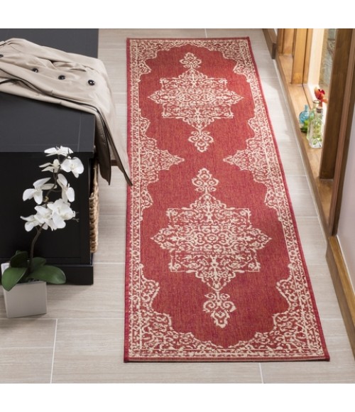 Safavieh Linden  Red / Creme LND180 2 ft. 2 in. X 8 ft. Runner Rug