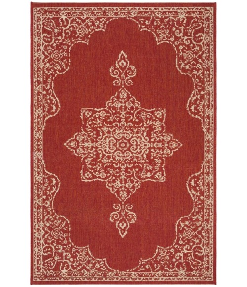Safavieh Linden  Red / Creme LND180 5 ft. 3 in. X 7 ft. 6 in. Rectangle Rug