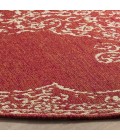 Safavieh Linden  Red / Creme LND180 6 ft. 7 in. X 6 ft. 7 in. Round Rug