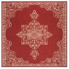 Safavieh Linden  Red / Creme LND180 6 ft. 7 in. X 6 ft. 7 in. Square Rug