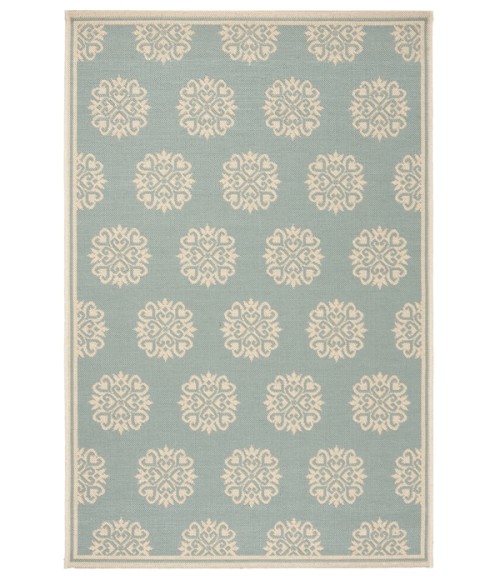 Safavieh Linden  Aqua / Cream LND181 4 ft. X 6 ft. Rectangle Rug