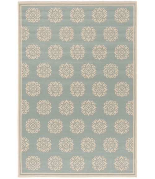 Safavieh Linden  Aqua / Cream LND181 5 ft. 3 in. X 7 ft. 6 in. Rectangle Rug