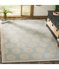 Safavieh Linden  Aqua / Cream LND181 9 ft. X 12 ft. Rectangle Rug