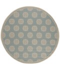 Safavieh Linden  Aqua / Cream LND181 6 ft. 7 in. X 6 ft. 7 in. Round Rug