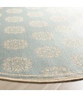 Safavieh Linden  Aqua / Cream LND181 6 ft. 7 in. X 6 ft. 7 in. Round Rug