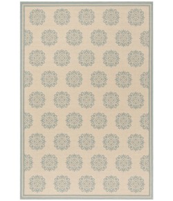 Safavieh Linden  Cream / Aqua LND181 5 ft. 3 in. X 7 ft. 6 in. Rectangle Rug