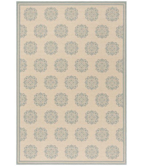 Safavieh Linden  Cream / Aqua LND181 5 ft. 3 in. X 7 ft. 6 in. Rectangle Rug