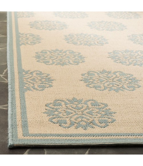 Safavieh Linden  Cream / Aqua LND181 9 ft. X 12 ft. Rectangle Rug