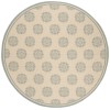 Safavieh Linden  Cream / Aqua LND181 6 ft. 7 in. X 6 ft. 7 in. Round Rug