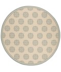 Safavieh Linden  Cream / Aqua LND181 6 ft. 7 in. X 6 ft. 7 in. Round Rug