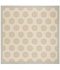 Safavieh Linden  Cream / Aqua LND181 6 ft. 7 in. X 6 ft. 7 in. Square Rug