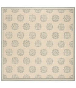 Safavieh Linden  Cream / Aqua LND181 6 ft. 7 in. X 6 ft. 7 in. Square Rug