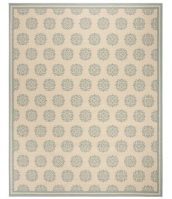 Safavieh Linden  Cream / Aqua LND181 9 ft. X 12 ft. Rectangle Rug