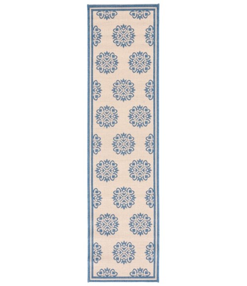 Safavieh Linden  Blue / Creme LND181 2 ft. 2 in. X 8 ft. Runner Rug