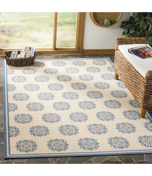 Safavieh Linden  Blue / Creme LND181 9 ft. X 12 ft. Rectangle Rug