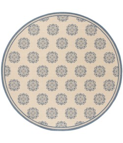 Safavieh Linden  Blue / Creme LND181 6 ft. 7 in. X 6 ft. 7 in. Round Rug