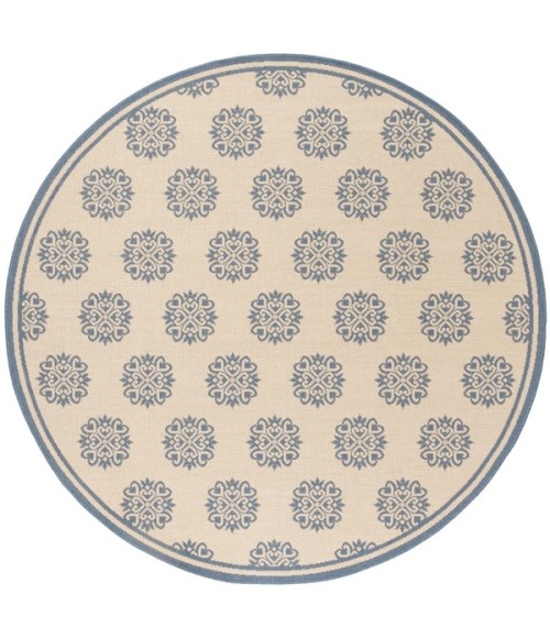Safavieh Linden  Blue / Creme LND181 6 ft. 7 in. X 6 ft. 7 in. Round Rug