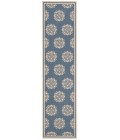 Safavieh Linden  Cream / Blue LND181 2 ft. 2 in. X 8 ft. Runner Rug
